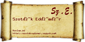 Szoták Edömér névjegykártya